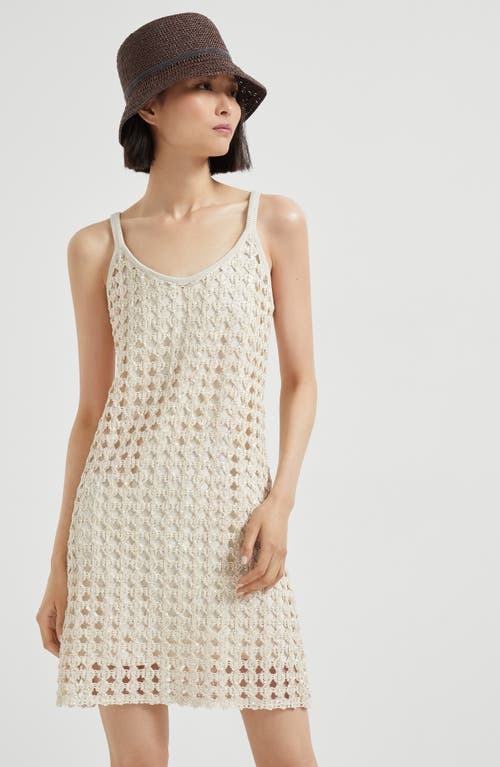 Brunello Cucinelli Dazzling Embroidery Dress In White
