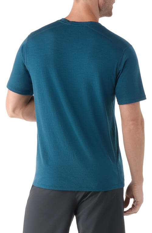 Smartwool Merino Wool Blend Short Sleeve T-shirt In Twilight Blue