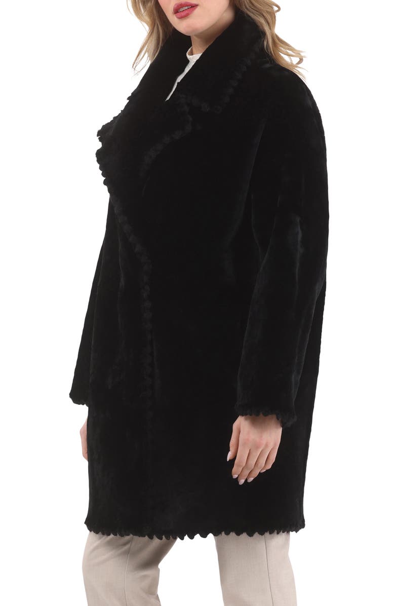 GORSKI Reversible Genuine Shearling Jacket with Embroiderd Trim, Alternate, color, Black/Black
