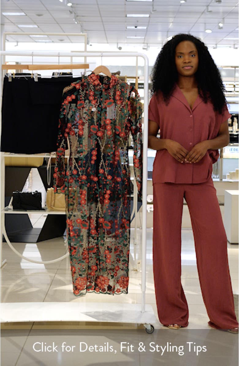 Floral Embroidered Long Sleeve Midi Dress, sales video thumbnail