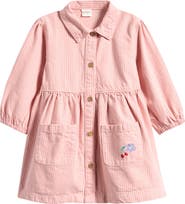 NEXT Kids' Stripe Long Sleeve Cotton Dress