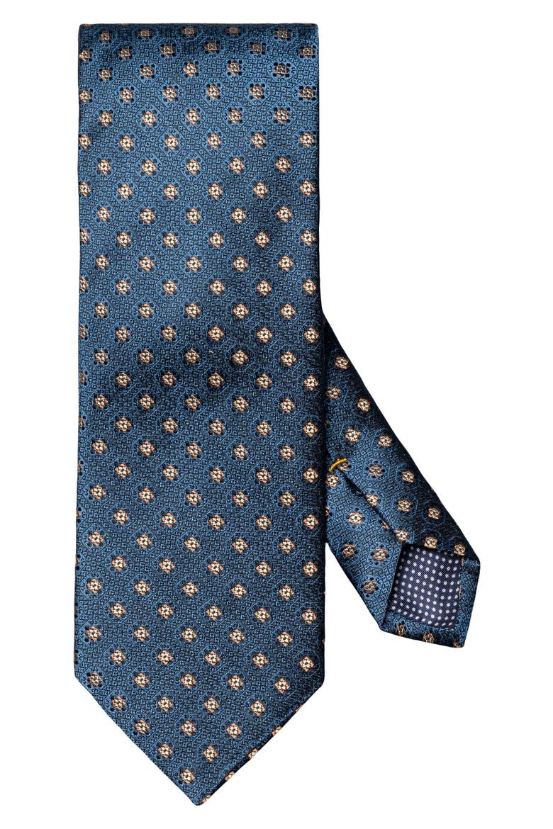 Medallion Silk Tie, Main, color, DARK BLUE