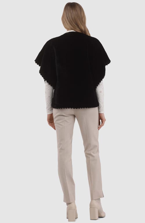 Gorski Reversible Collarless Shearling Lamb Jacket In Black
