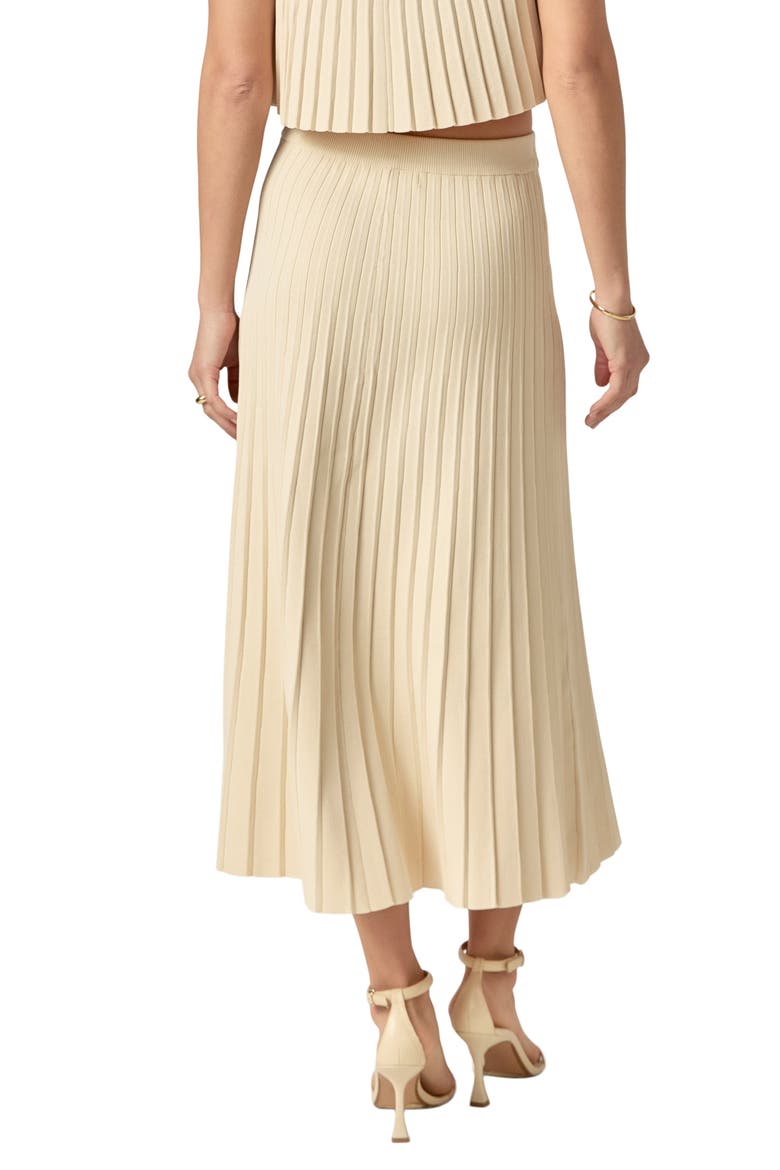 Pleated Knit Midi Skirt, Alternate, color, IVORY