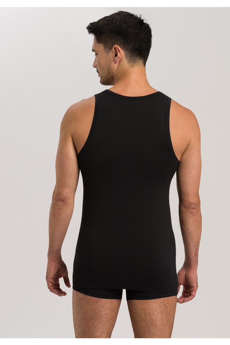 Cotton Superior Fitted Cotton Tank Top, Alternate, color, Black