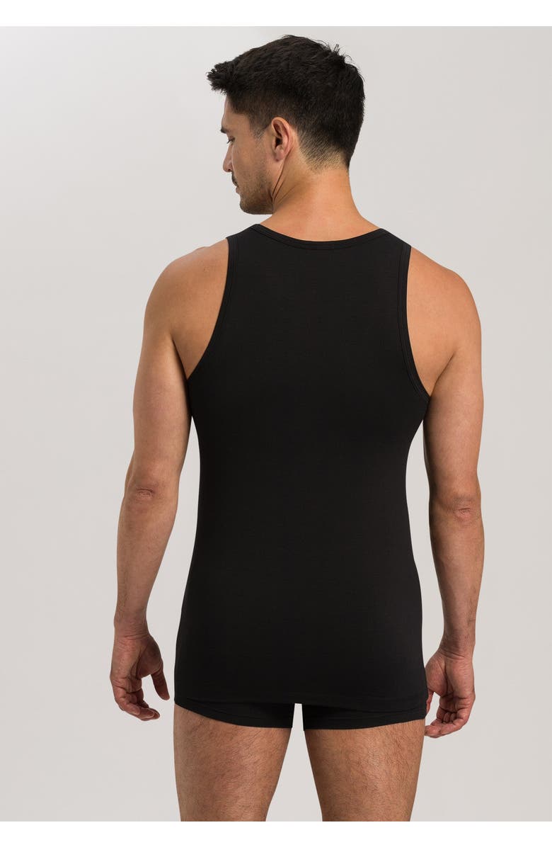 Hanro Cotton Superior Fitted Cotton Tank Top, Alternate, color, Black