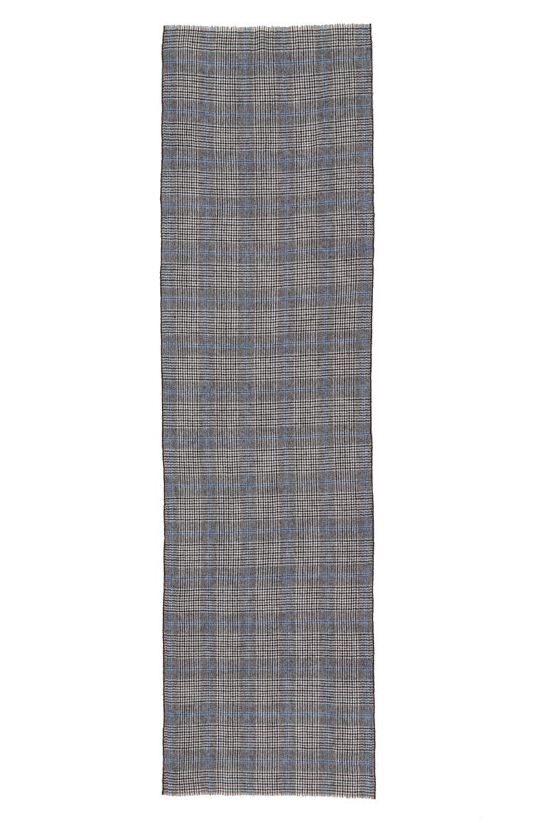 Andrew Stewart Glen Plaid Cashmere Scarf, Alternate, color, Grey /Black