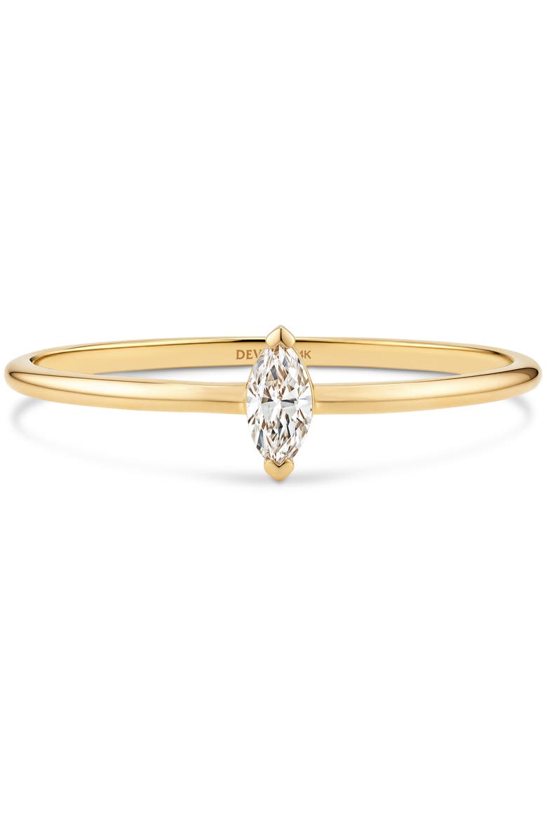 Marquise Lab Grown Diamond Solitaire Ring in 14K Gold, Main, color, Yellow Gold