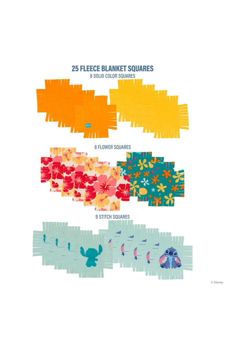 Fashion Angels Disney Stitch Nosew Blanket Kit Make 48" Throw, Kids 6+ Craft, Alternate, color, Multicolored