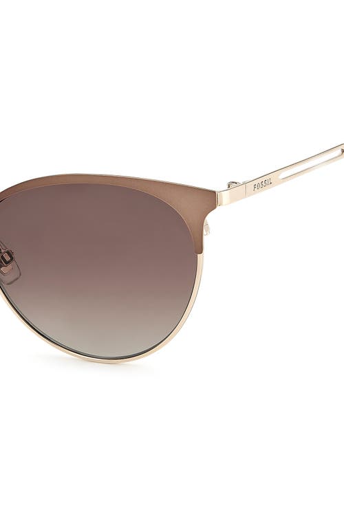 Fossil 55mm Gradient Cat Eye Sunglasses In Brown