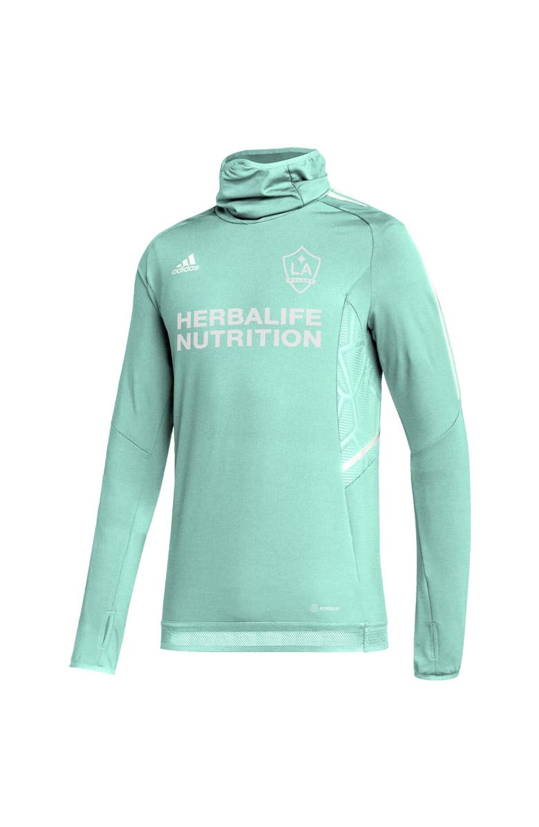 adidas Men's adidas Mint LA Galaxy COLD.RDY Raglan Warmup Pullover Jacket, Alternate, color, Mint