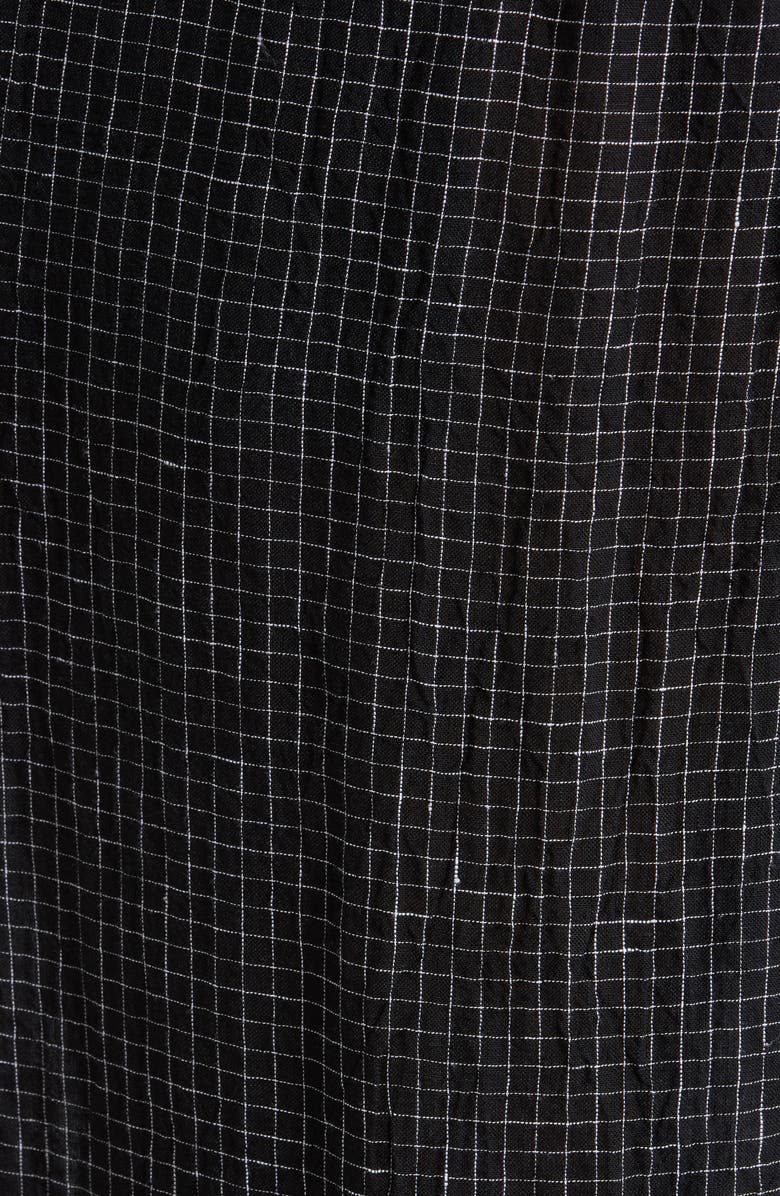 Eileen Fisher Windowpane Check Wide Leg Ankle Pants, Alternate, color, Black White