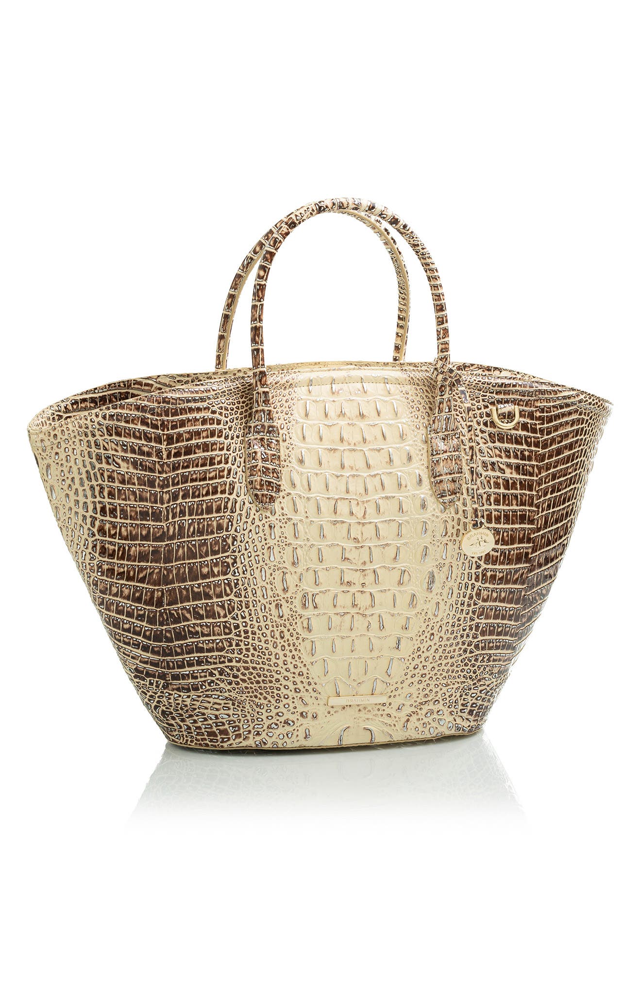 Brahmin Mira Croc Embossed Leather Tote, Alternate, color, 