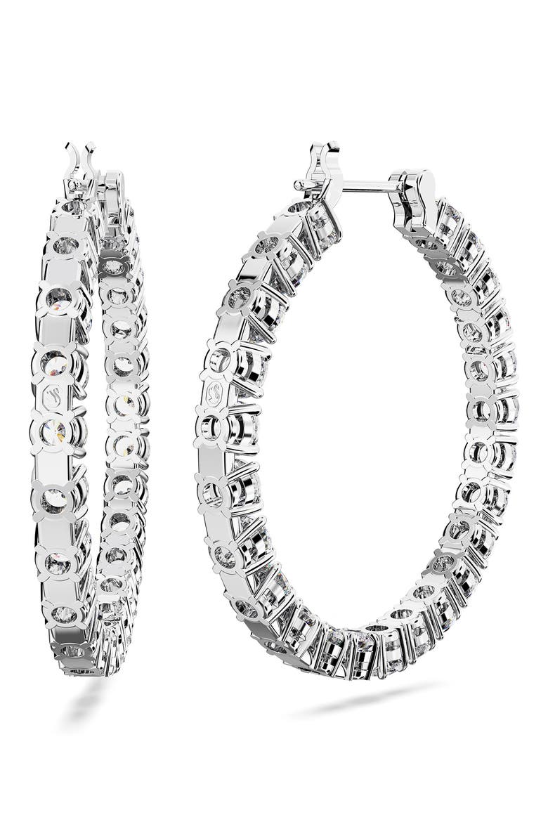 Matrix Tennis Hoop Earrings, Alternate, color, NO COLOR