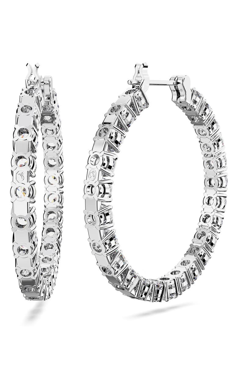 Swarovski Matrix Tennis Hoop Earrings, Alternate, color, 