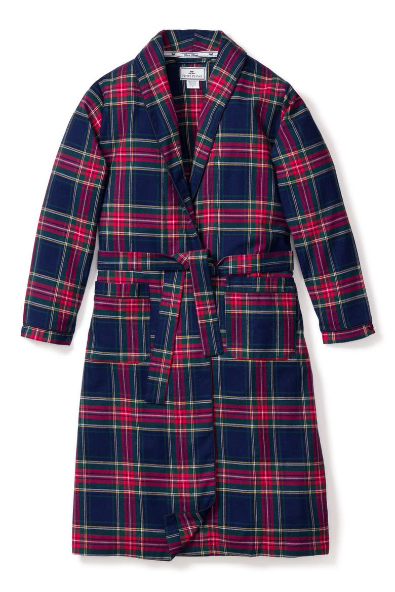 Windsor Tartan Robe, Main, color, NAVY