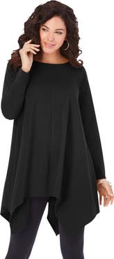 Roaman's Plus Size Ultimate Handkerchief Hem Tunic