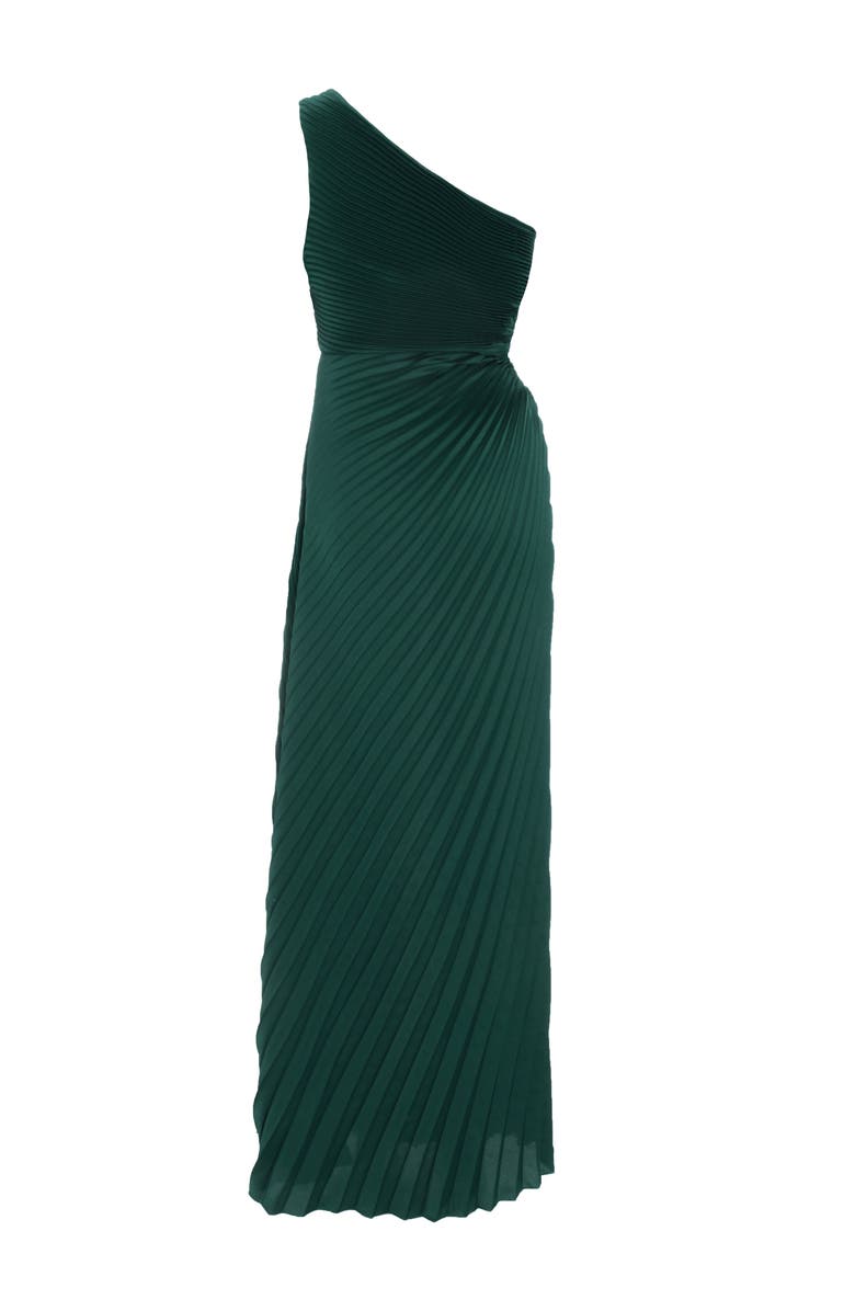 QUIZ Satin Pleated One Shoulder Maxi Dress, Alternate, color, 