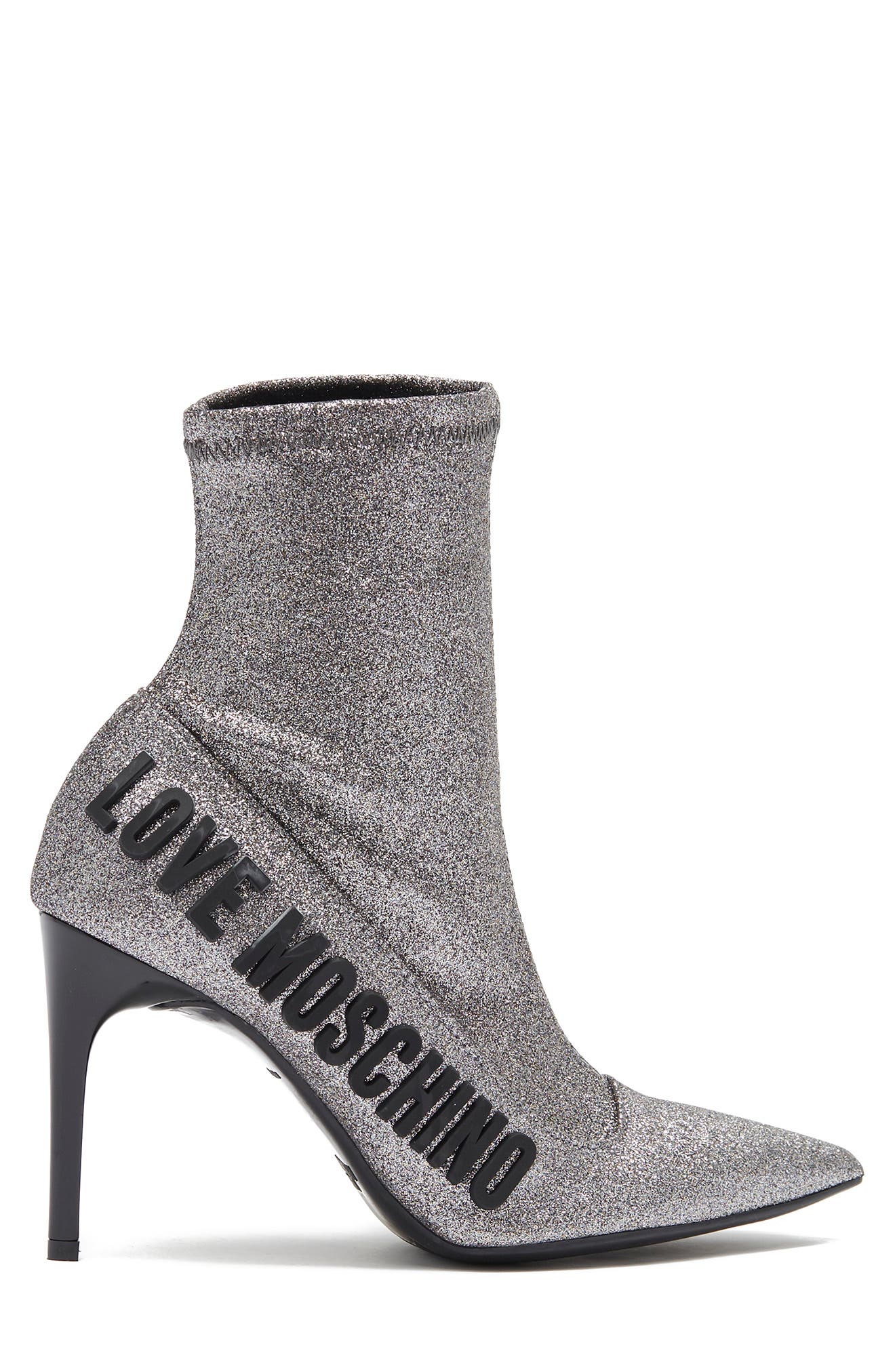 Love Moschino Pointed Toe Glitter Boot, Alternate, color, 