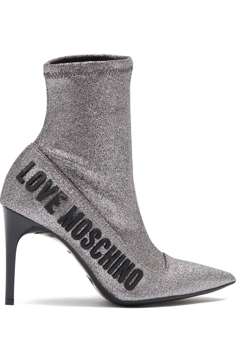 Love Moschino Pointed Toe Glitter Boot, Alternate, color,