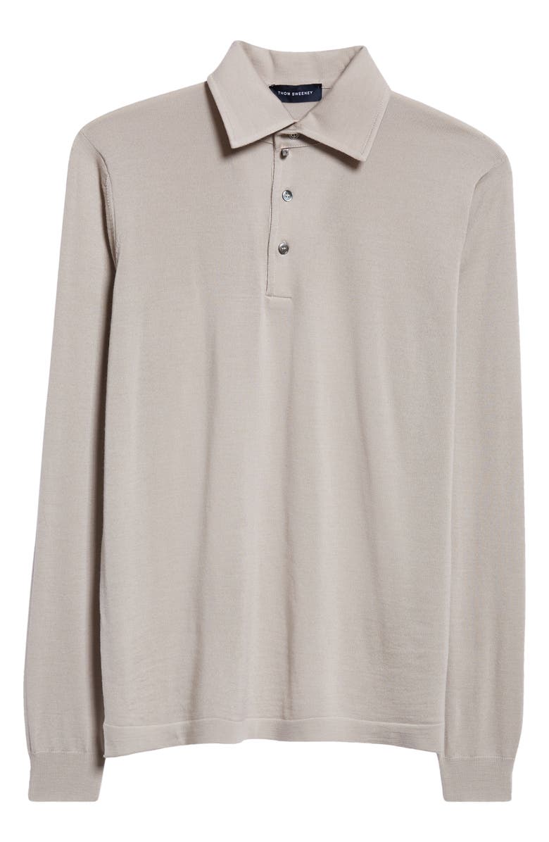 Thom Sweeney Merino Wool Polo Sweater, Alternate, color, Stone