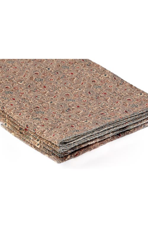 Taj Hotel Vintage Cotton Kantha Throw Blanket In Multi Tan