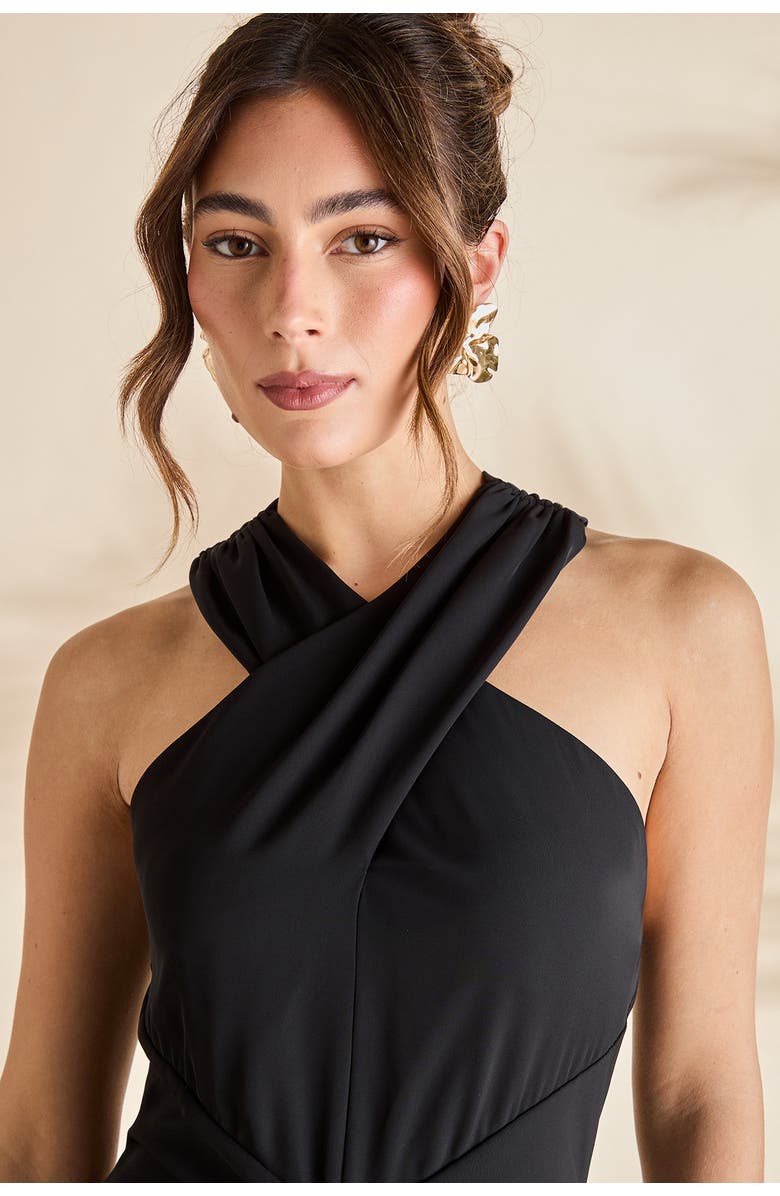 Coast Fringe Hem Cross Neck Midi Dress, Alternate, color,