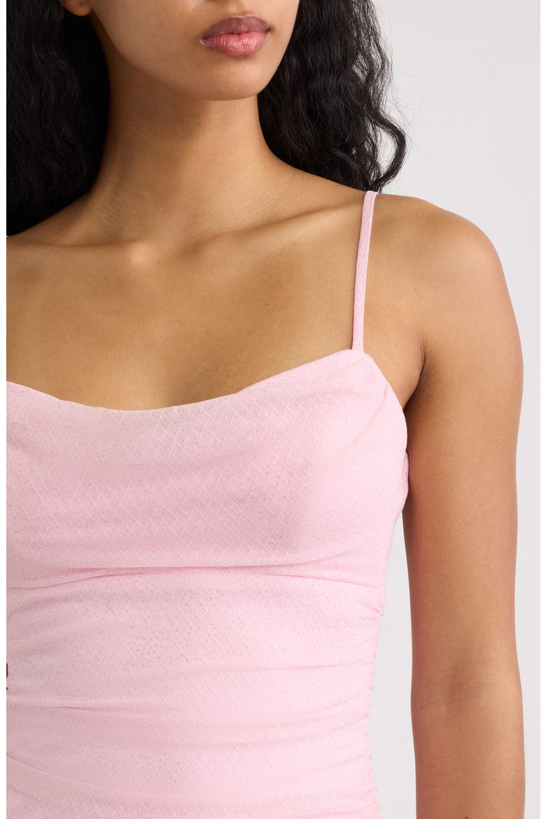 Draped Front Ruched Body Con Dress, Alternate, color, BLUSH