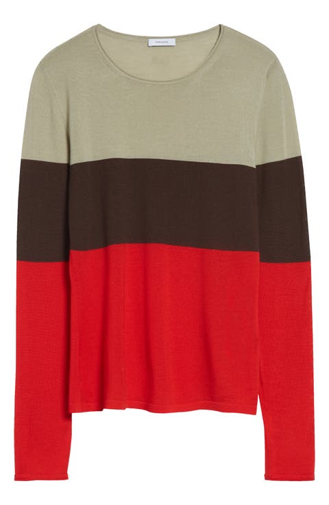 Colorblock Virgin Wool Sweater