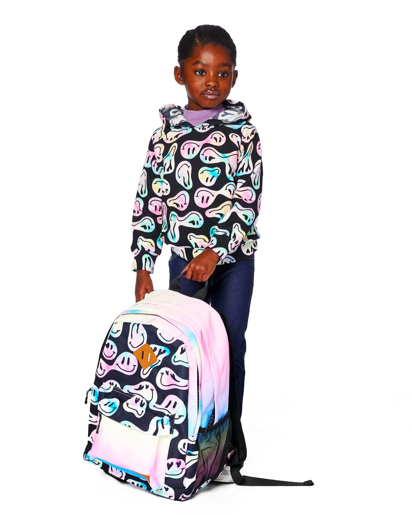 Deux par Deux Kids Backpack, Main, color, Smiley Face Girl