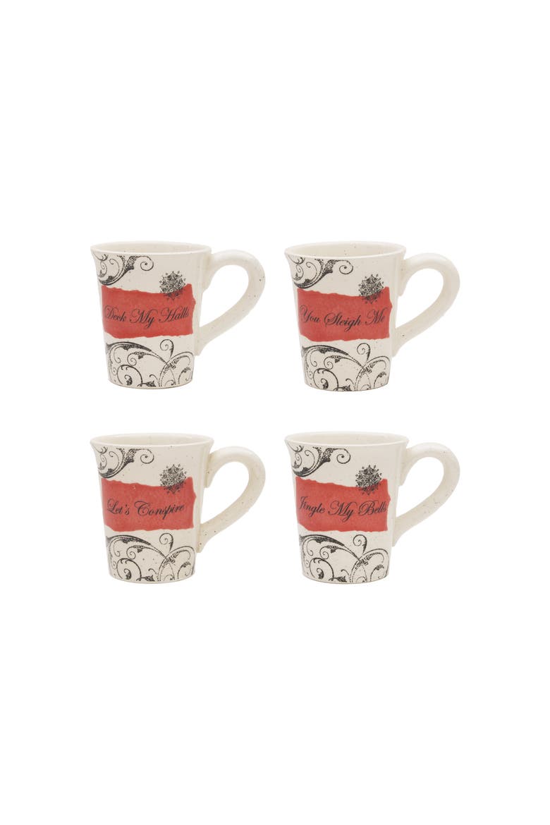 Holiday Sleigh 16 oz Mug Set of 4, Main, color, Red