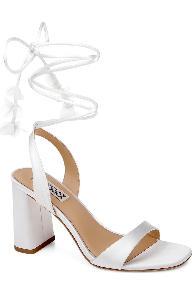 Badgley Mischka Collection Westminster Ankle Wrap Sandal, Main, color, White Satin