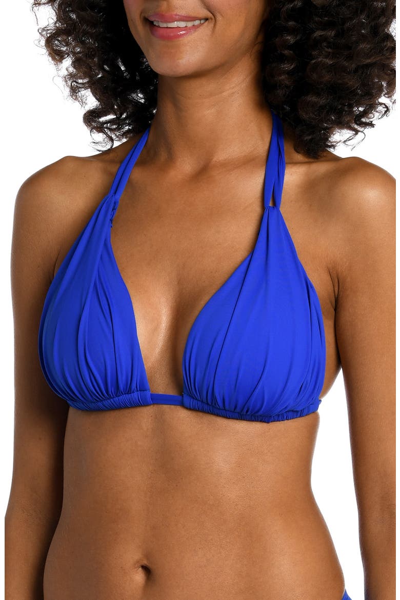 Island Goddess Halter Bikini Top, Alternate, color, SAPPHIRE