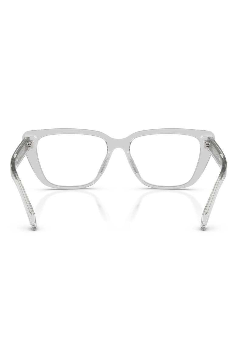 Emporio Armani 54mm Cat Eye Optical Glasses, Alternate, color, Shiny Crystal / Demo Lens