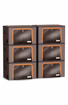 6-Pack Medium Foldable Storage Bins