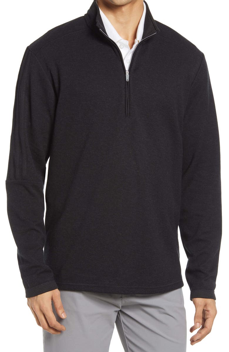 adidas Golf 3-Stripes Quarter Zip Performance Pullover, Main, color, 