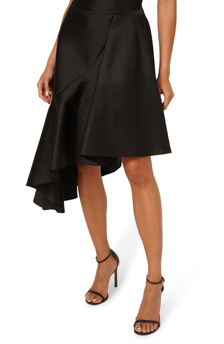 Adrianna Papell Crepe & Taffeta Cocktail Dress, Alternate, color, Black