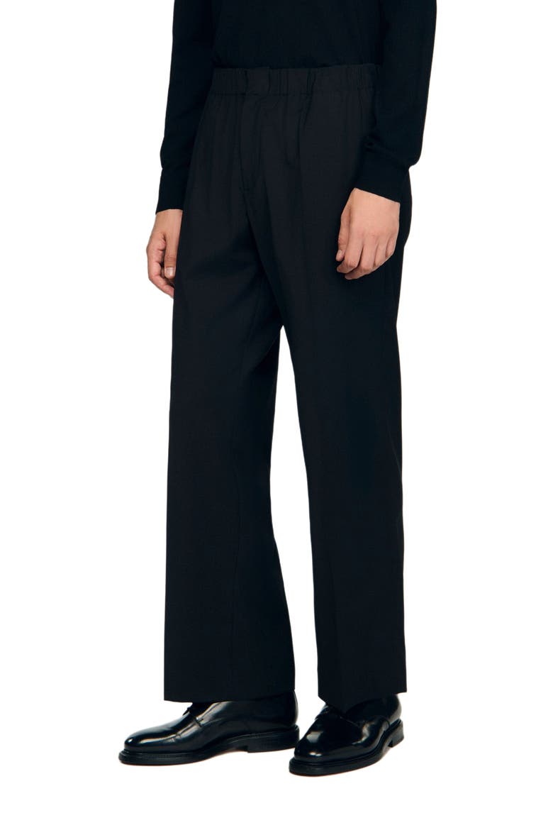 Wide-leg trousers, Main, color, Black