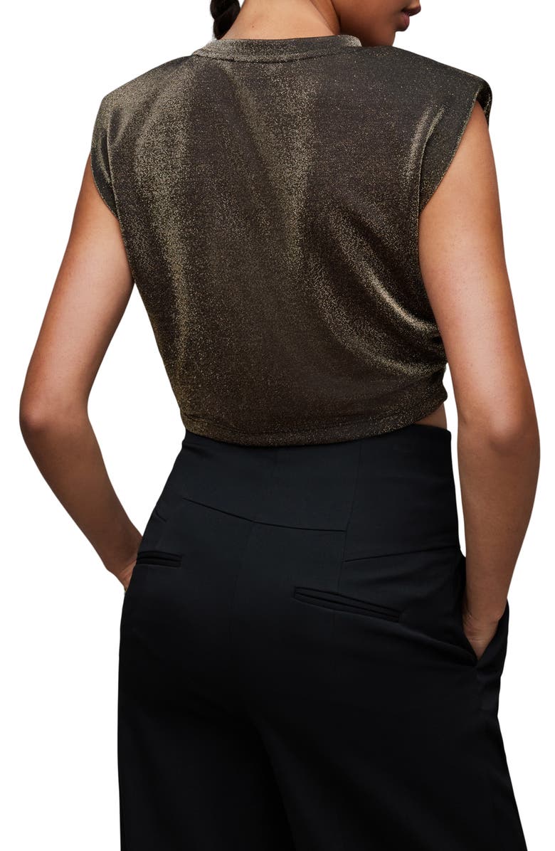 AllSaints Mika Metallic Crop Tank Top, Alternate, color, 