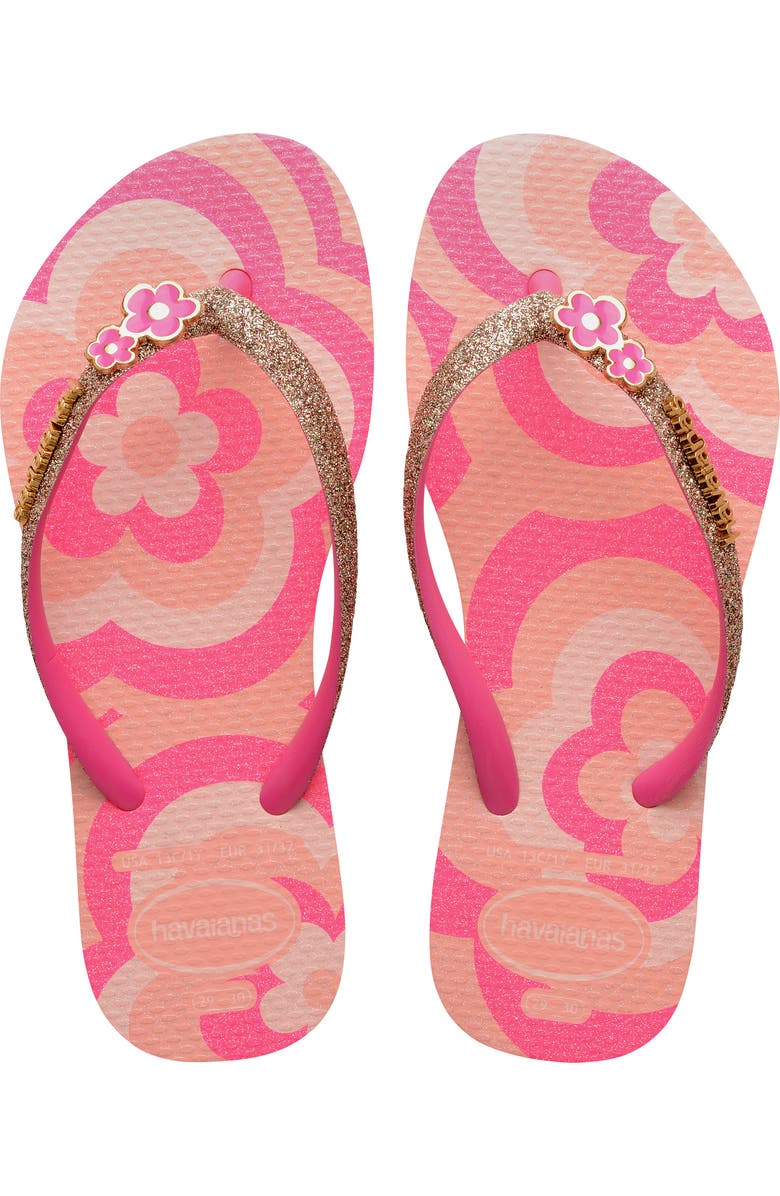 Havaianas Kids' Slim Glitter Sandal, Alternate, color, Blossom/ Pink Flux