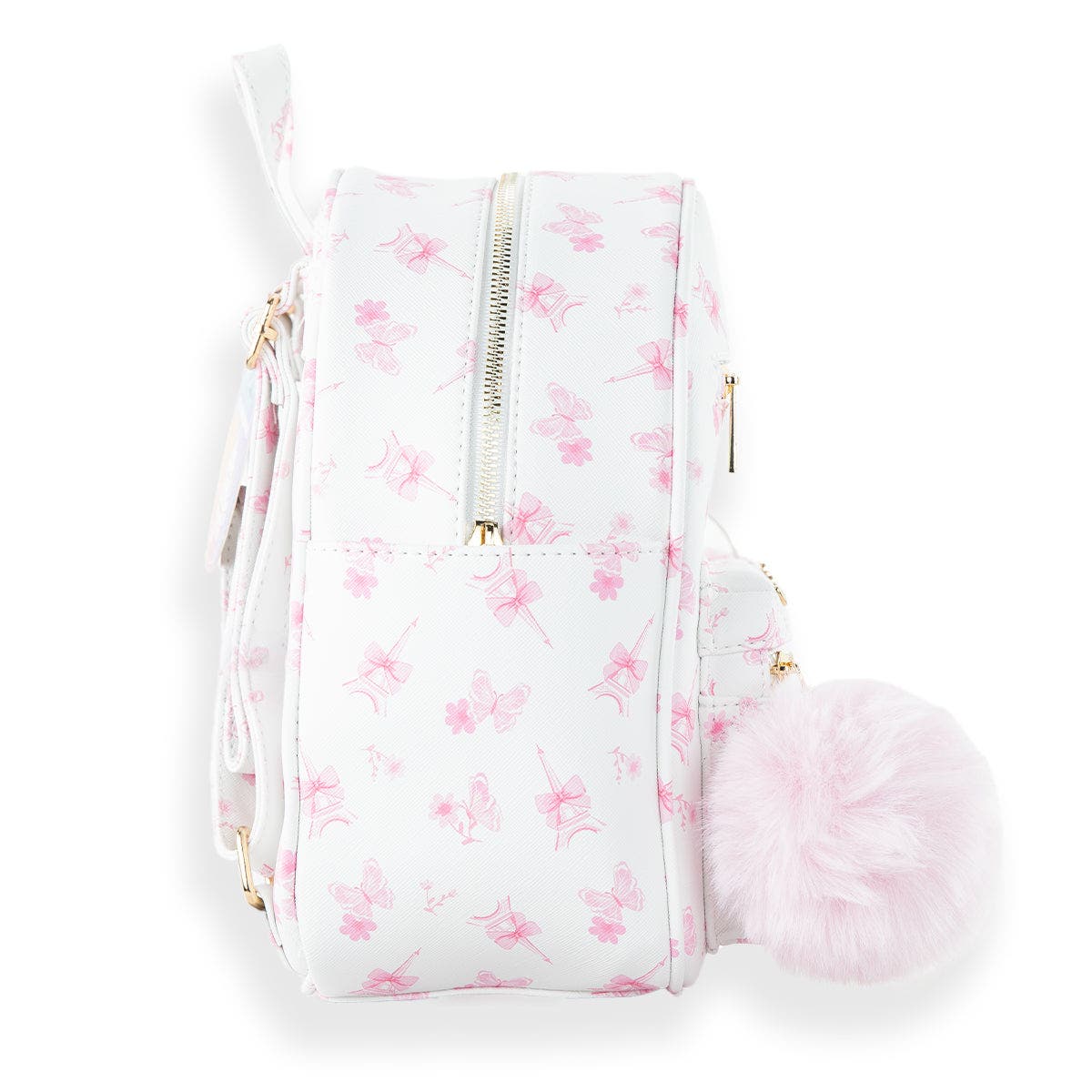 Paris Pink Quilted Mini Backpack Set, Alternate, color, Tower Bow/ Pink