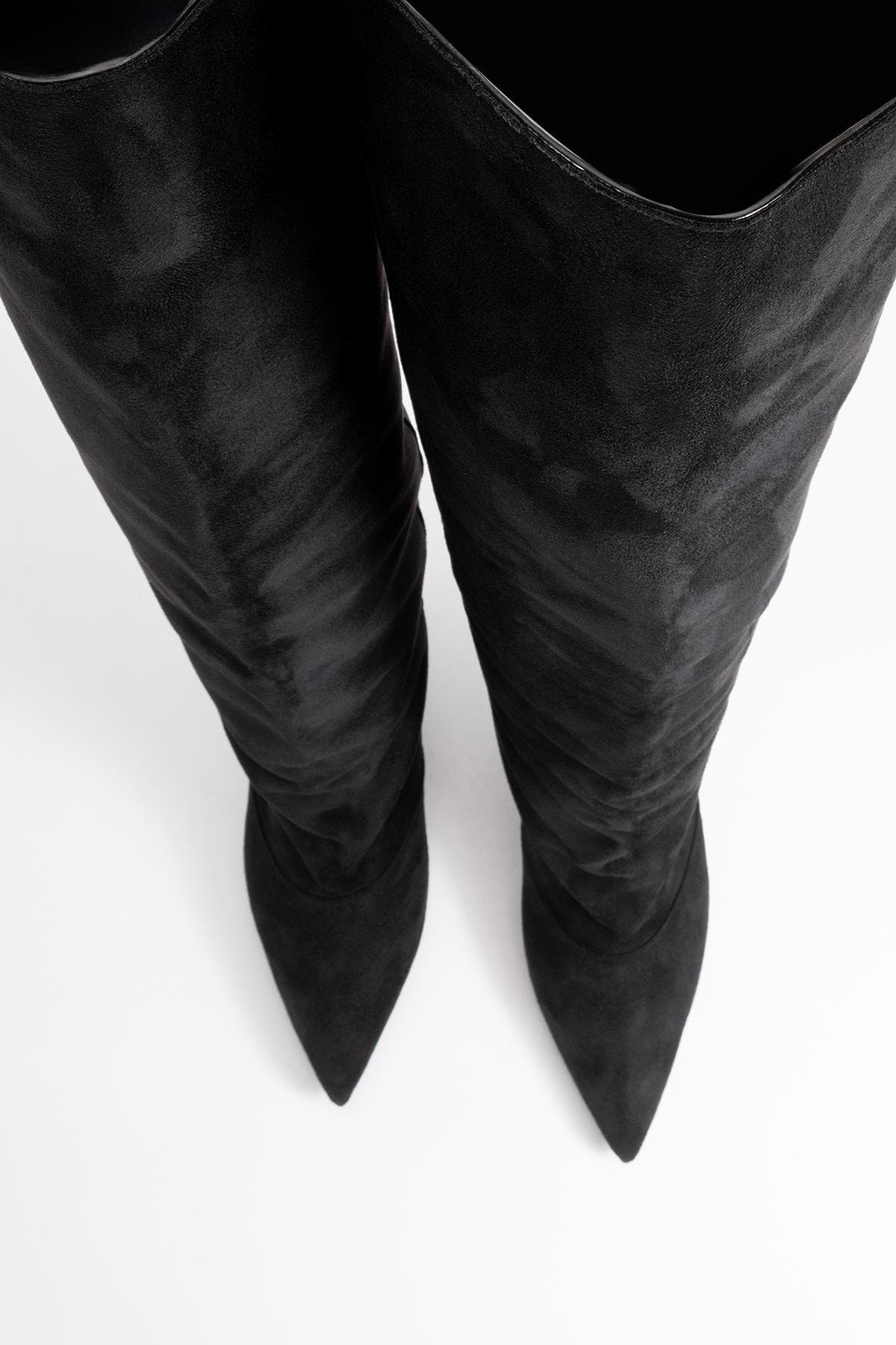 Zach Over the Knee Boot, Alternate, color, Black Suede Faux Leather