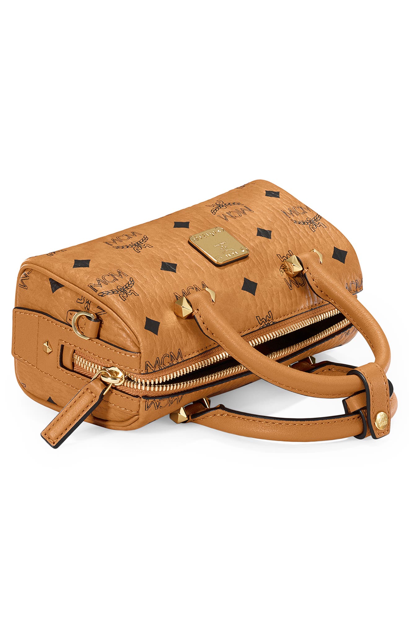 MCM Mini Ella Boston Top Handle Bag, Alternate, color, 