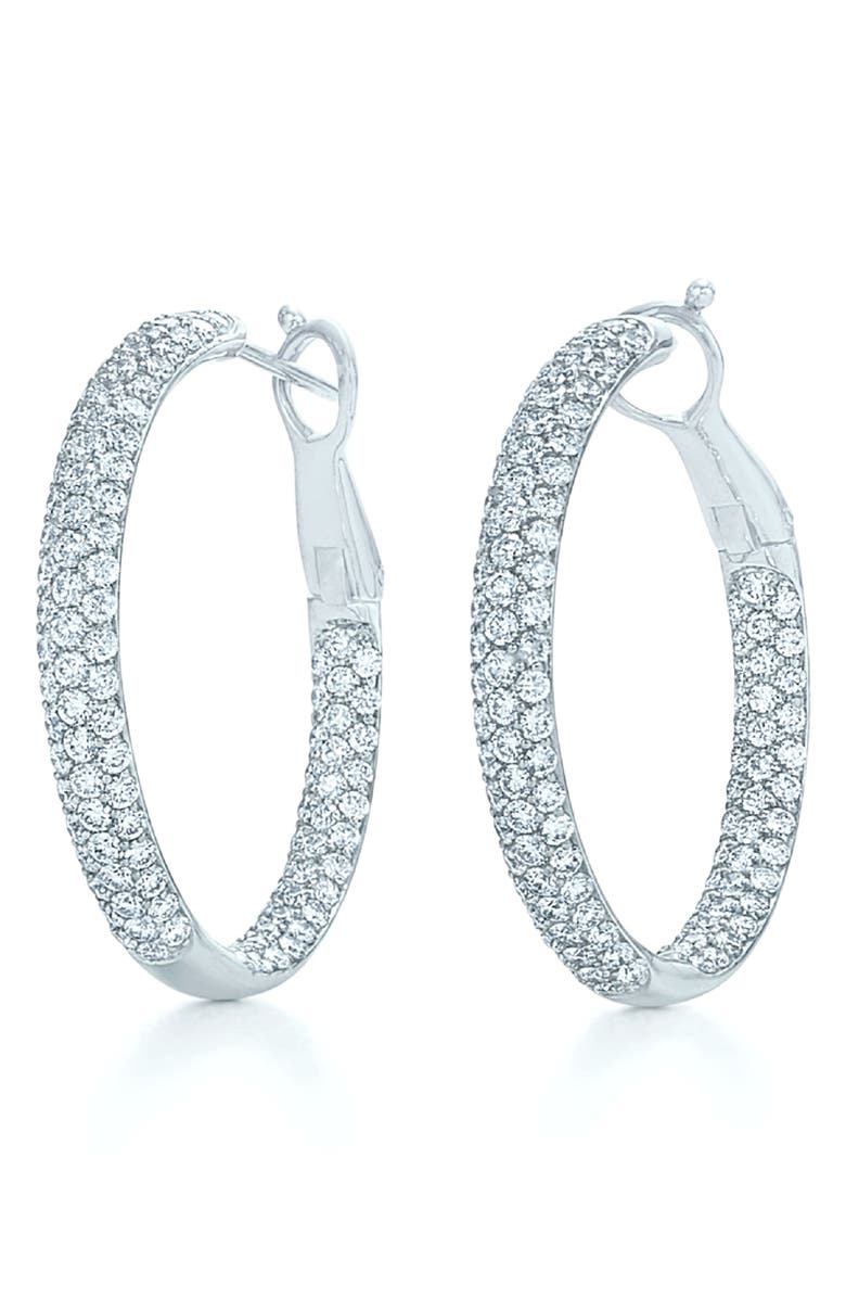 Kwiat Moonlight Pavé Diamond Hoop Earrings, Main, color, 