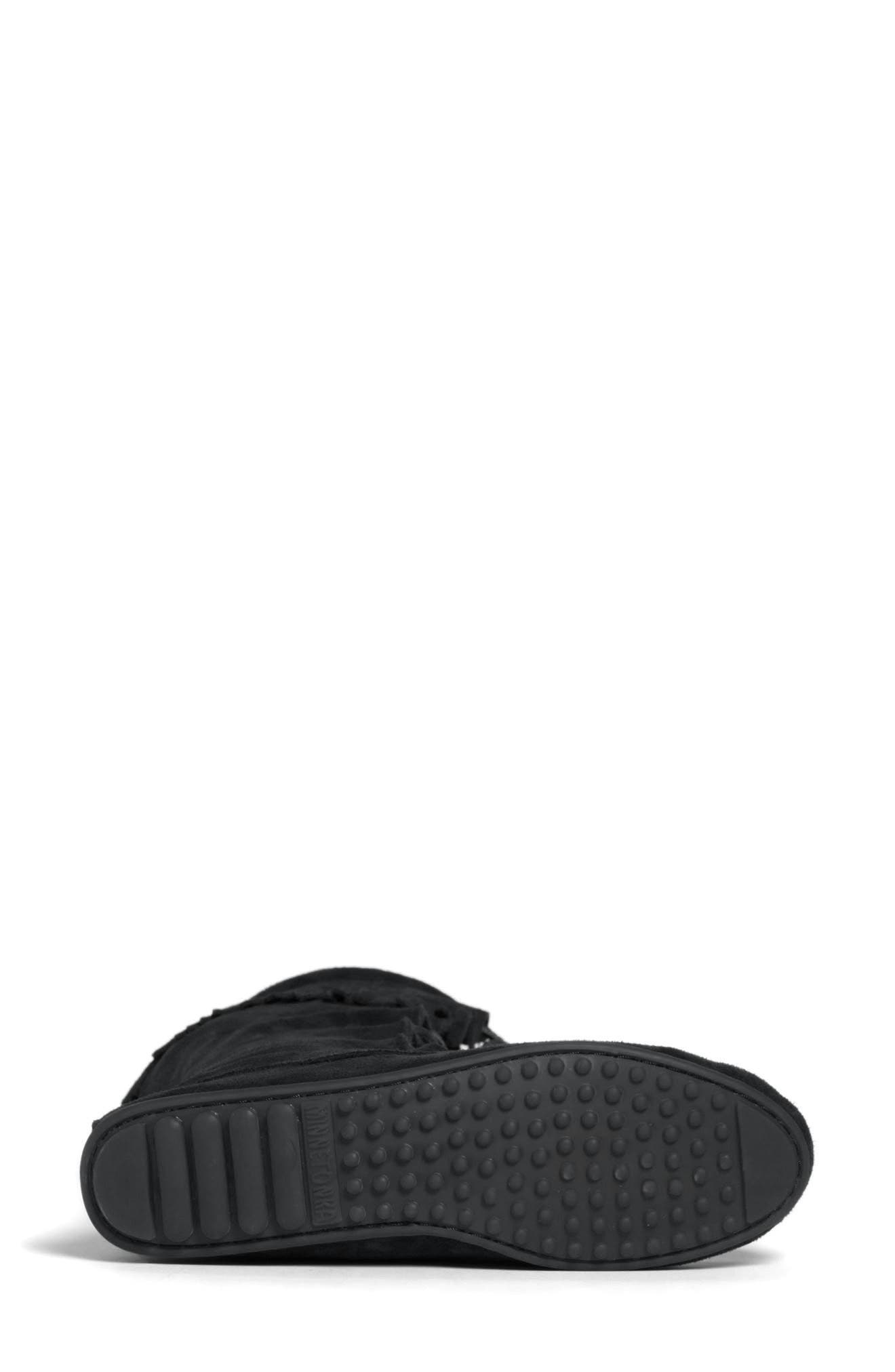 Minnetonka Lace-Up Boot, Alternate, color, Black Suede