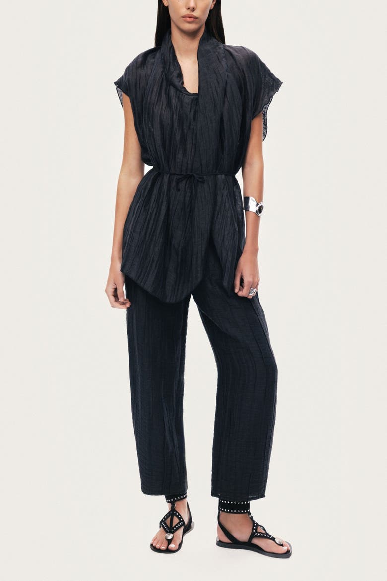 Belted Vest, Alternate, color, Black