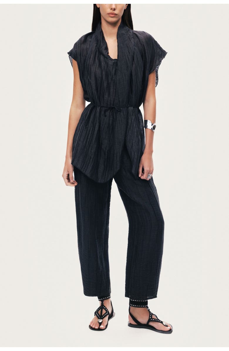 Nocturne Belted Vest, Alternate, color, Black