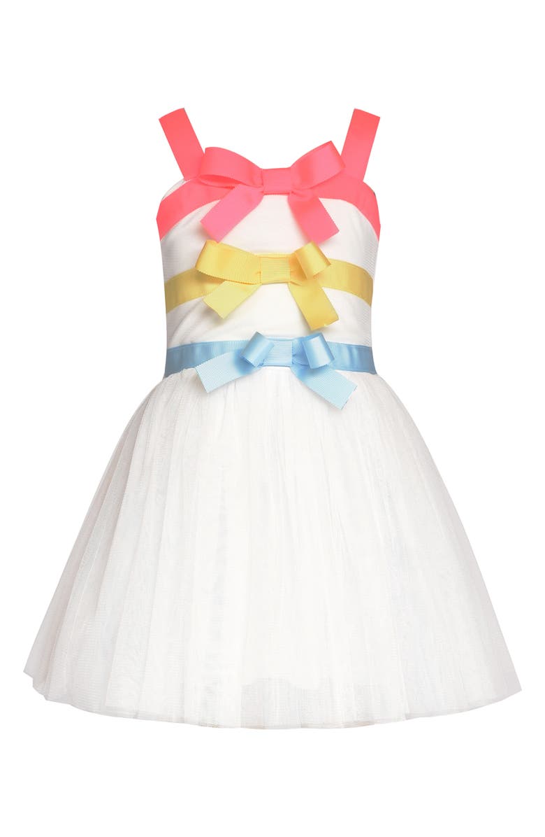 Baby Sara Kids' Bow Accent Tutu Dress, Alternate, color, White Multi