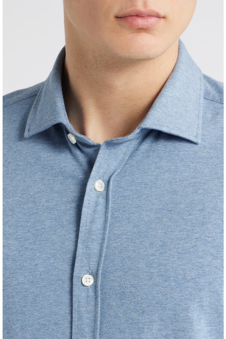 Roan Stretch Cotton Button-Up Shirt, Alternate, color, OPEN BLUE