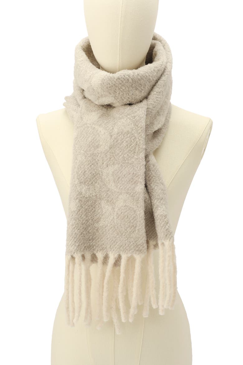 Signature Alpaca Blend Scarf, Alternate, color, CHALK